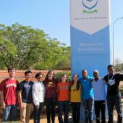 Melissa Rabin with REU participants in Botswana