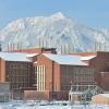 Biotech building in winter