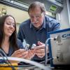 Al Weimer works with a student