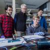 McGehee and grad students in the lab