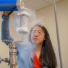 Leslie O. Mark working in the lab