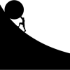 Graphic of Siyphus pushing a boulder up a hill