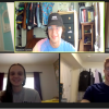 Participating students Sammy Ausman, Mason Lyons, Izzie Strawn, Hannah Howard and Alex Evenchik meet virtually on Zoom