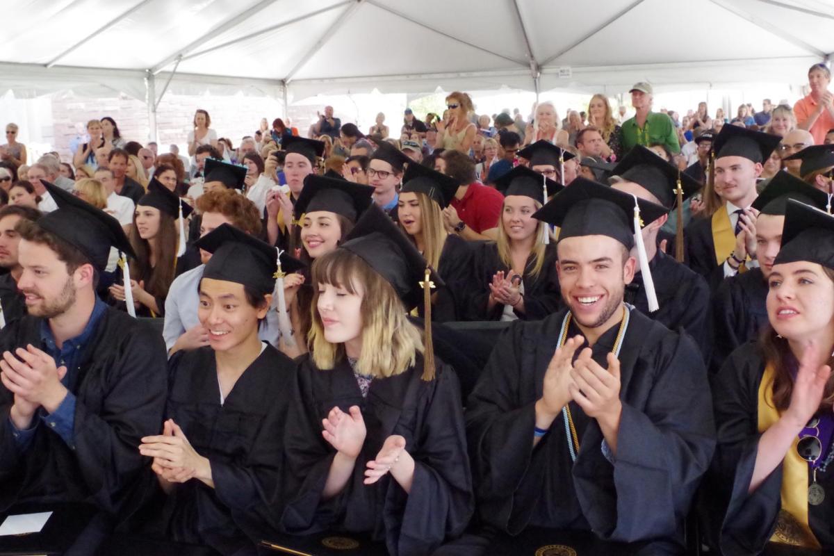 Graduates at CU Cinema Studies Commencement