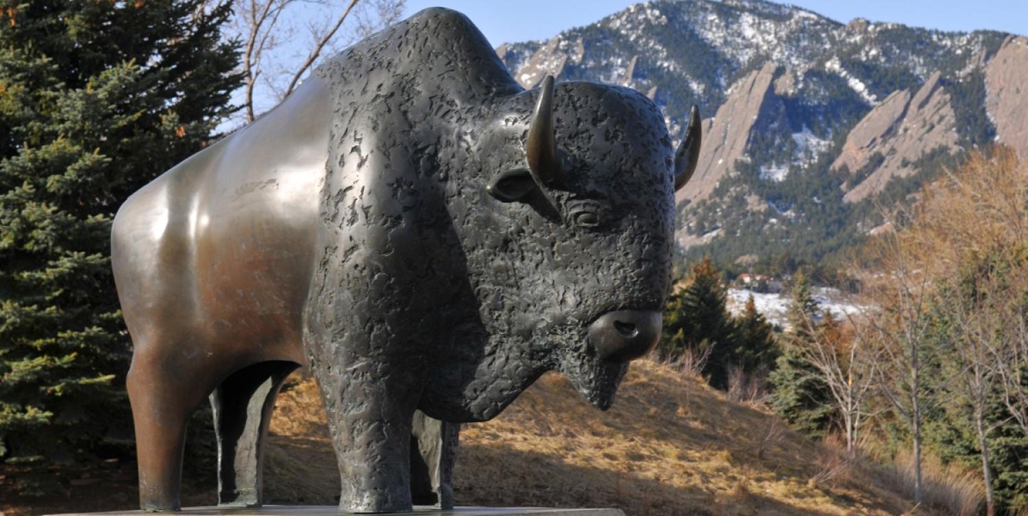 sculpture of buffalo