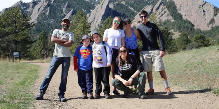 graduate and family hike at Chautauqua