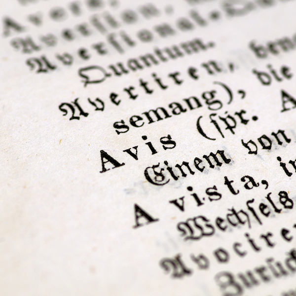a section of a latin dictionary in german, Arcaion, CC0, via Wikimedia Commons
