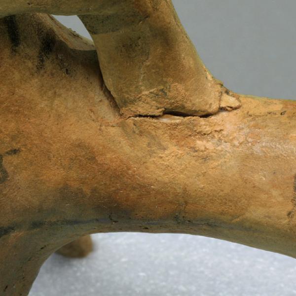 horse's barrel and rider attachment detail