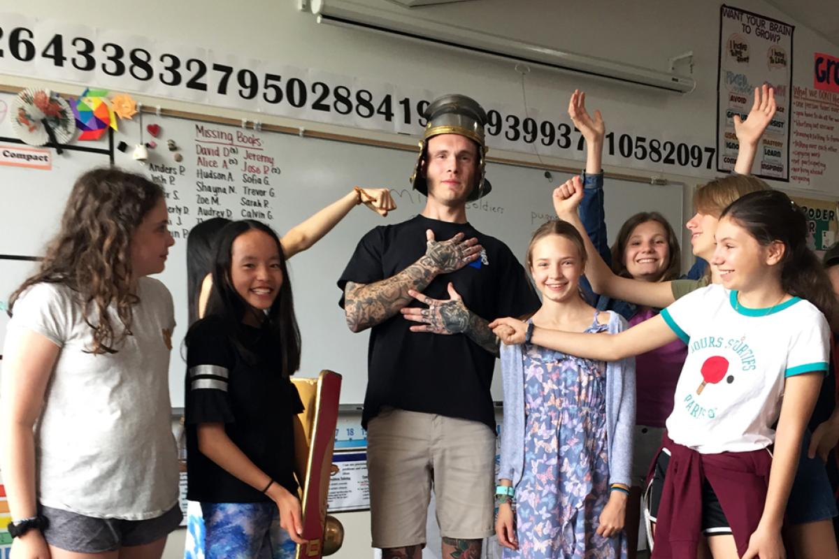 Students at Casey Middle School learning