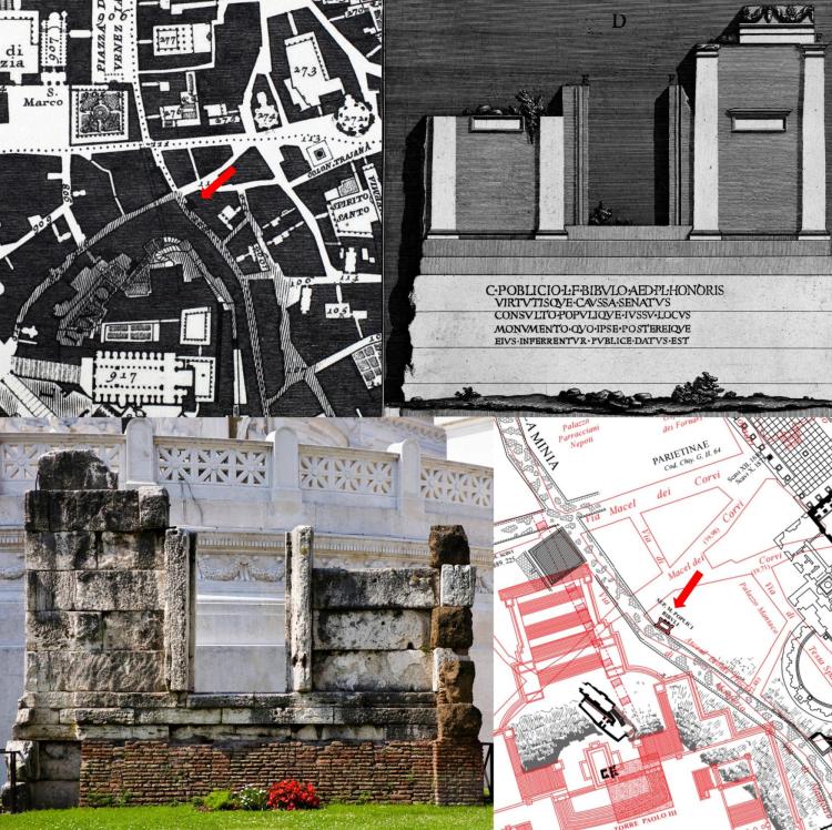 Montage of archaeological architectural drawings