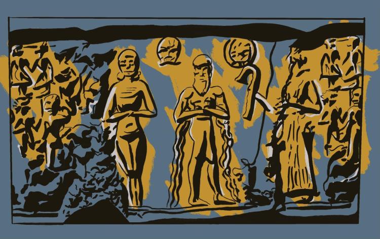 Modified image of Mesopotamian cylinder seal