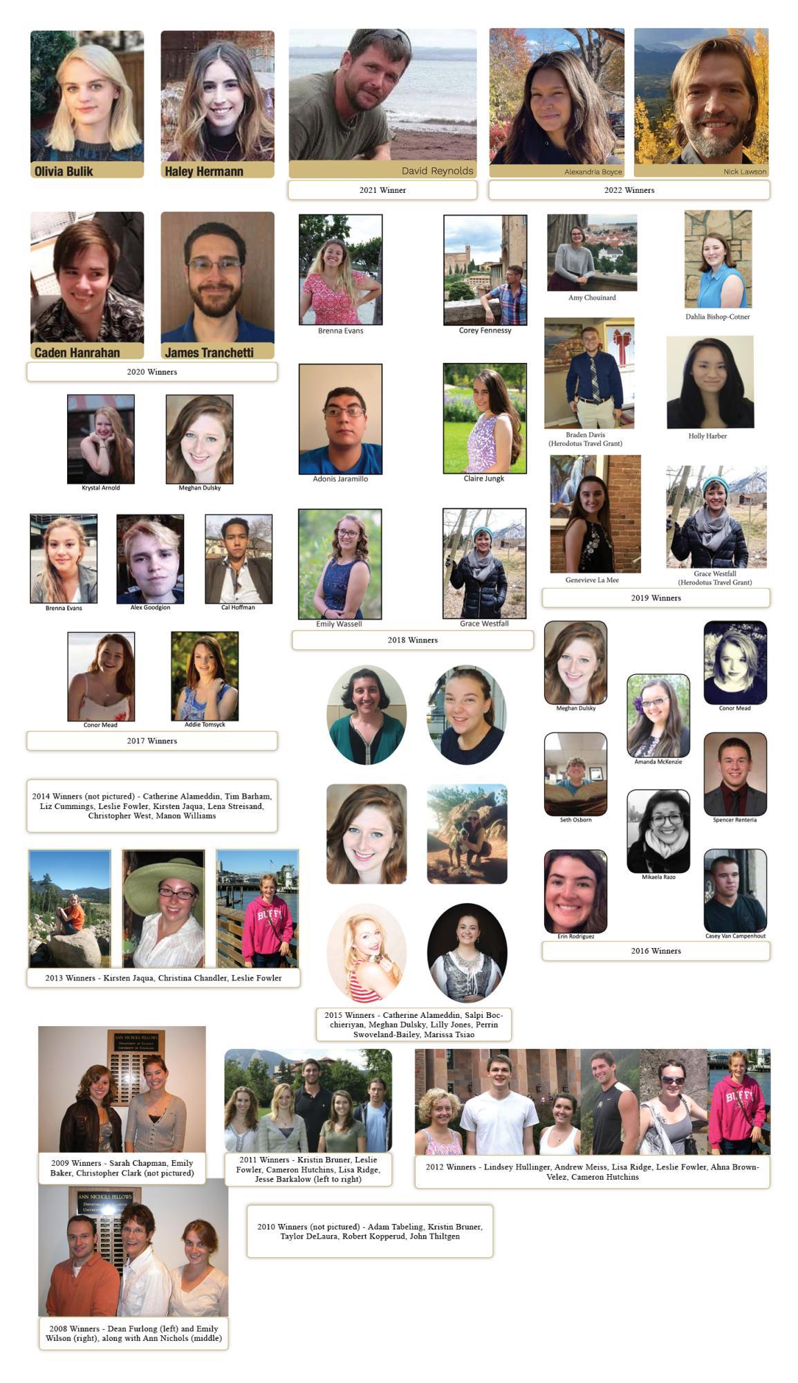 Previous Nichols Scholarship Winners