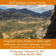 poster for mcclanahan lecture by dimitri nakassis on feb 2, 2017