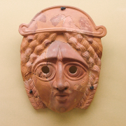 ancient greek terracotta mask, Jerónimo Roure Pérez, CC BY-SA 4.0 <https://creativecommons.org/licenses/by-sa/4.0>, via Wikimedia Commons