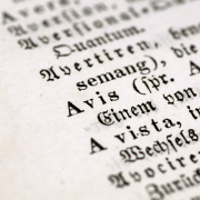 a section of a latin dictionary in german, Arcaion, CC0, via Wikimedia Commons