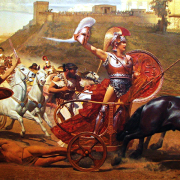 painting of the triumph of achilles, Painter: Franz Matsch (died 1942), CC0, via Wikimedia Commons