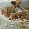 Bocklin's painting of the cyclops, polyphemus battling Odysseus