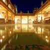 Roman baths at Bath at night
