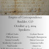 Empire of Correspondence Oct 4-5 2024, poster with List of speakers