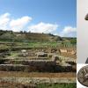 Picture of city of Sikyon, a Roman statue, and Roman coins