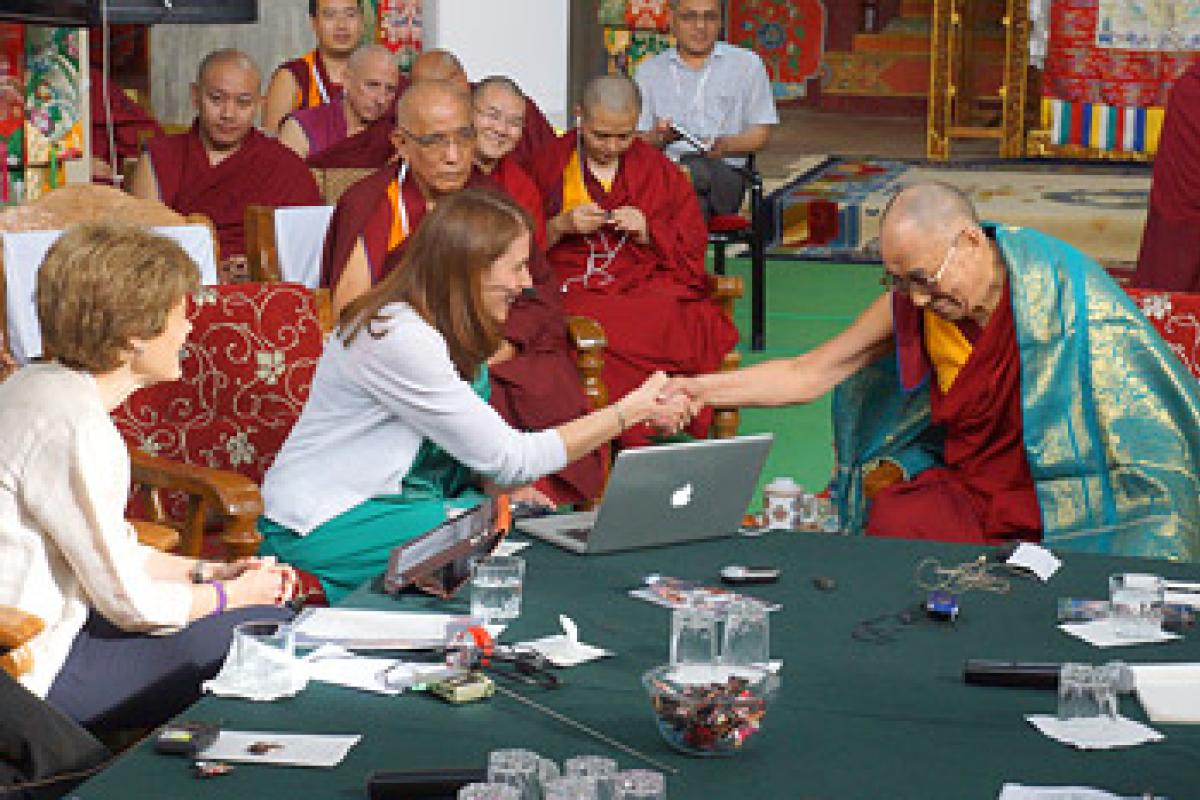 Sona Dimidjian and Dalai Lama