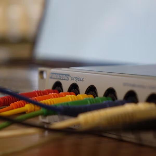 An audio receiver with numerous inputs and outputs