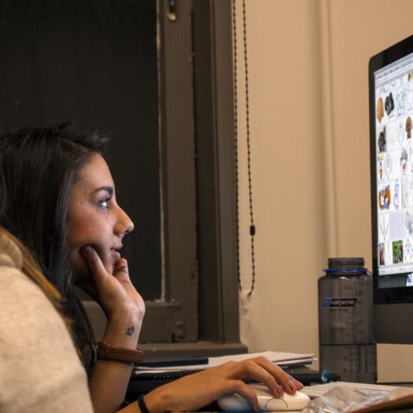 student working