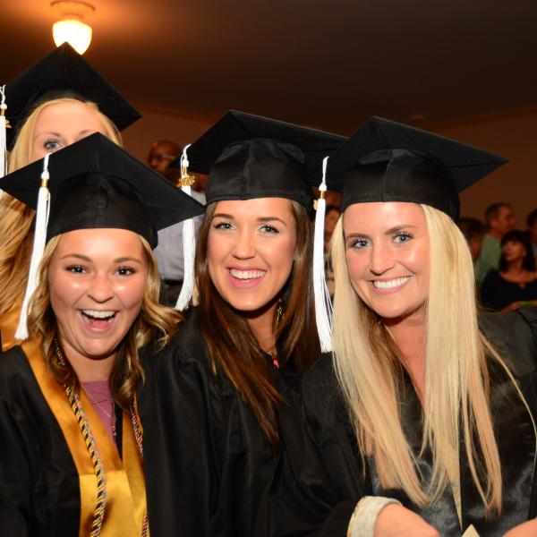 Student celebrate at commencement