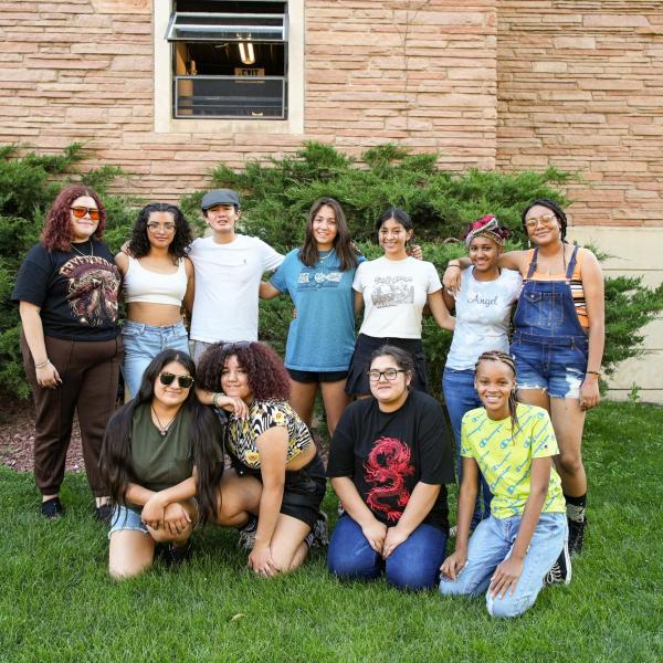 All of the students in Connections pose for a photo together on their first day. Featured from left to right: Top row - Isabella Herrera, Alexandra Corsino, Lhaten Wood, Jaena Moore, Sara Marquez, Johnita Smith, Salem Hill. Bottom Row - Estrella Hernandez, Annika Garr, Hannah Martin, Car'rie Robinson.
