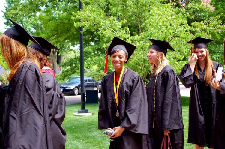 students at graduation