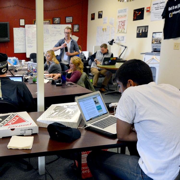 The CUI newsroom on election night.