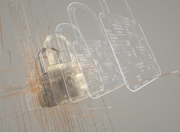 An image of a padlock being digitized.