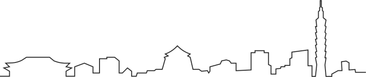 A line image of the Taiwan skyline.
