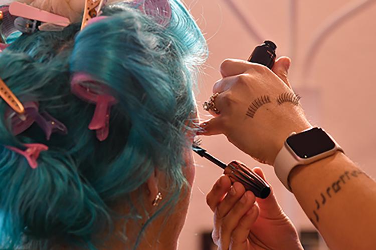 make up artist doing someone's make up