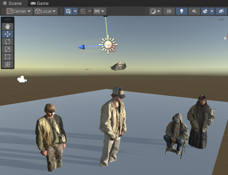 Rendering of Natanya's photogrammetry people within her project
