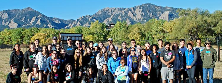 students at a ropes course