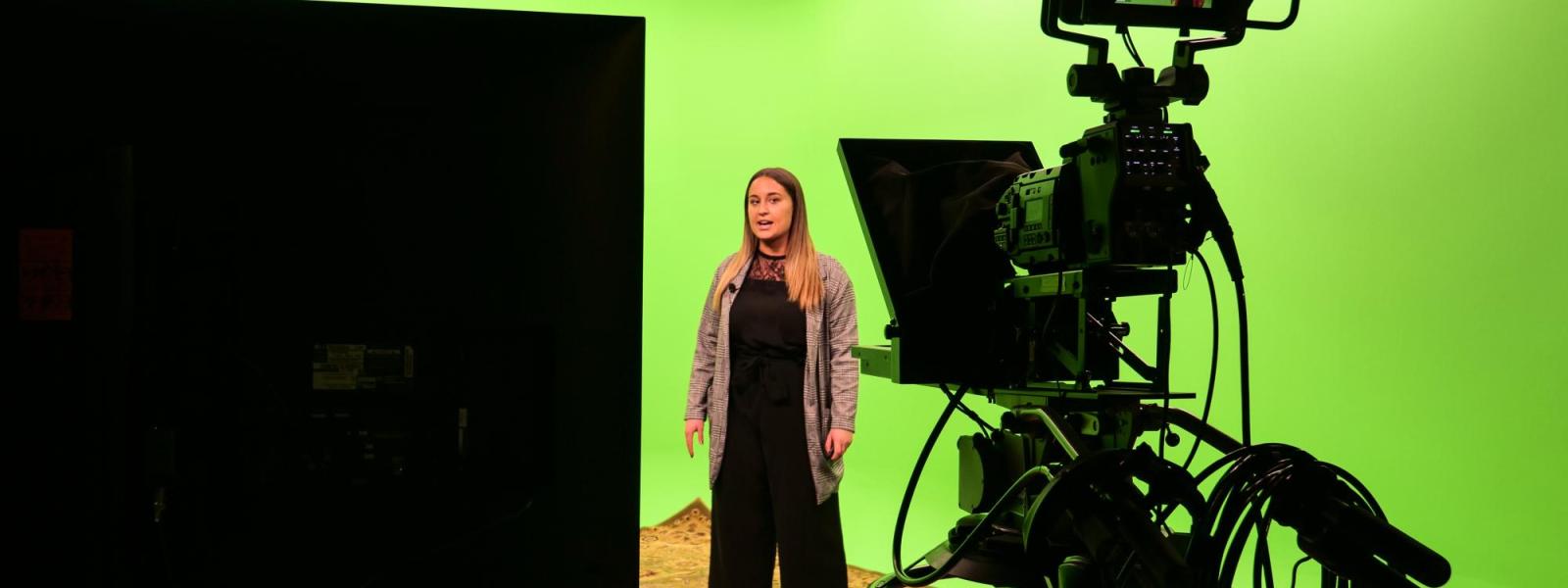 Savannah Sellers in the studio
