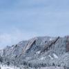 snowy flatirons