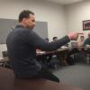 Former NFL linebacker and University of Colorado alumnus Chad Brown spoke to the class about his career in sports broadcasting. 