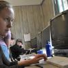student at computer