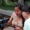 Students get familiarized with a video camera