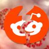 Reddit logo over coronavirus, cracked