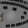 Static image of a rotating image around a circle