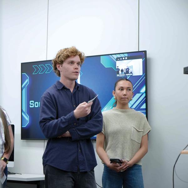 Students pitching ideas