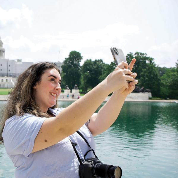 Student takes a selfie