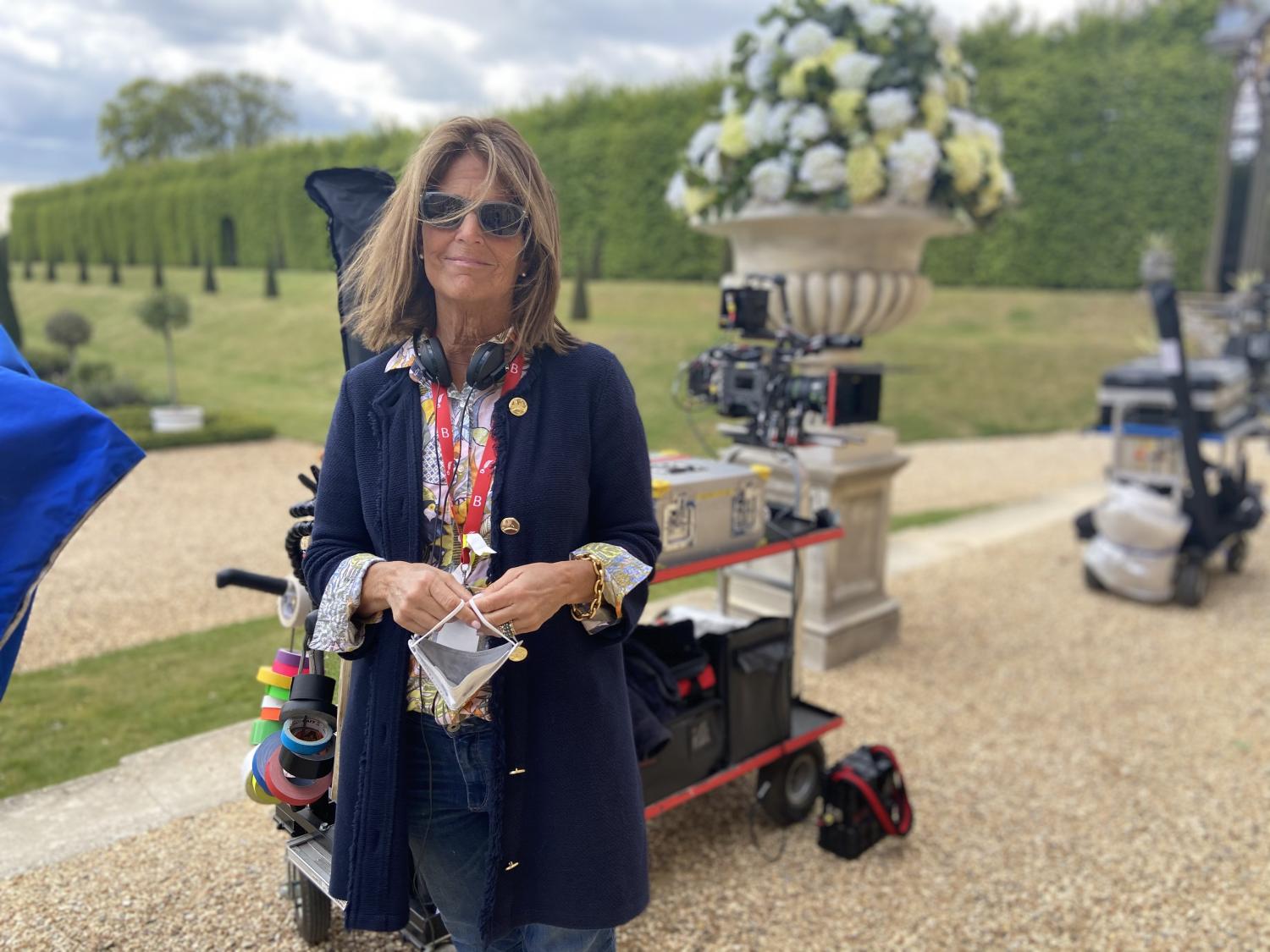 Sara on set
