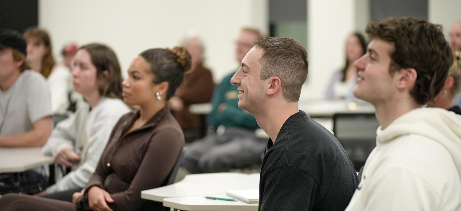 Students listen to Professor Prime.