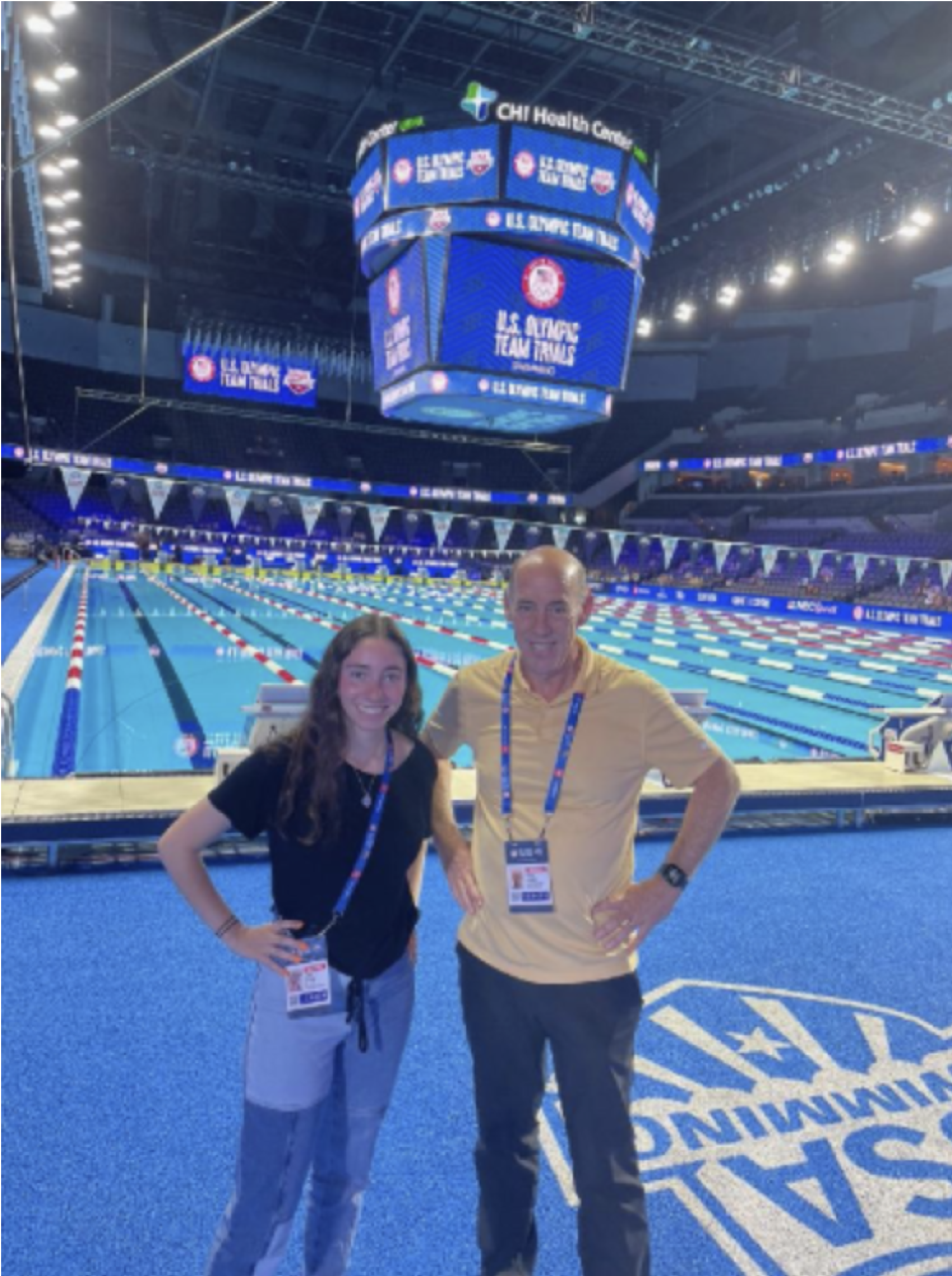 Television producer Peter Lasser (Comm’76)—who has covered 10 previous Games—recently captured the Olympic swimming trials in Omaha, Nebraska, alongside CMCI sophomore Abbie Snyder.