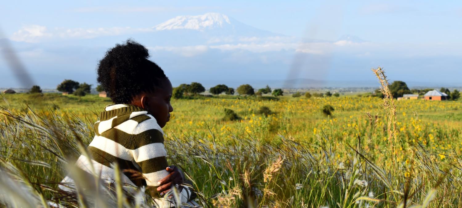 Photo taken by Angel showing her village's proximity to Mount Kilimanjaro