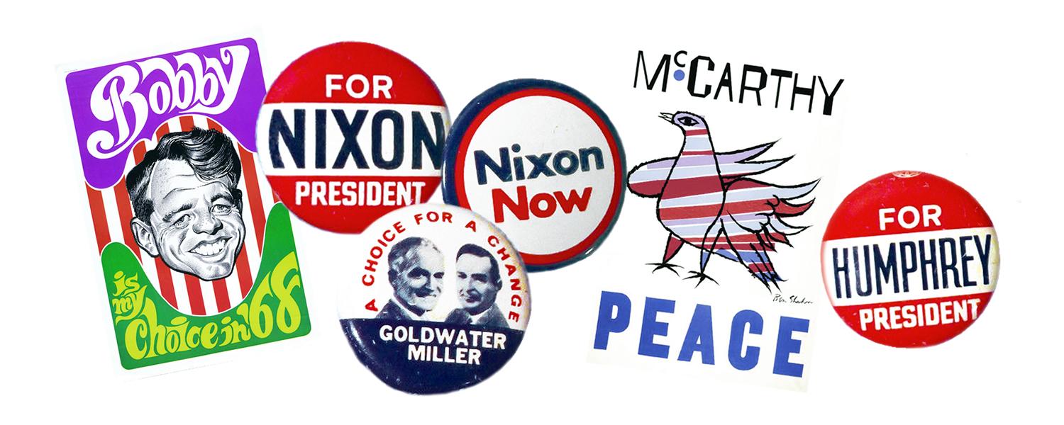 Vintage political pins